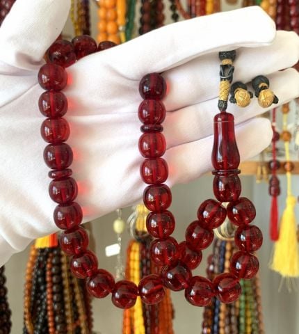 İRİ BOY KIRMIZI  NECEF KATALİN TESBİH