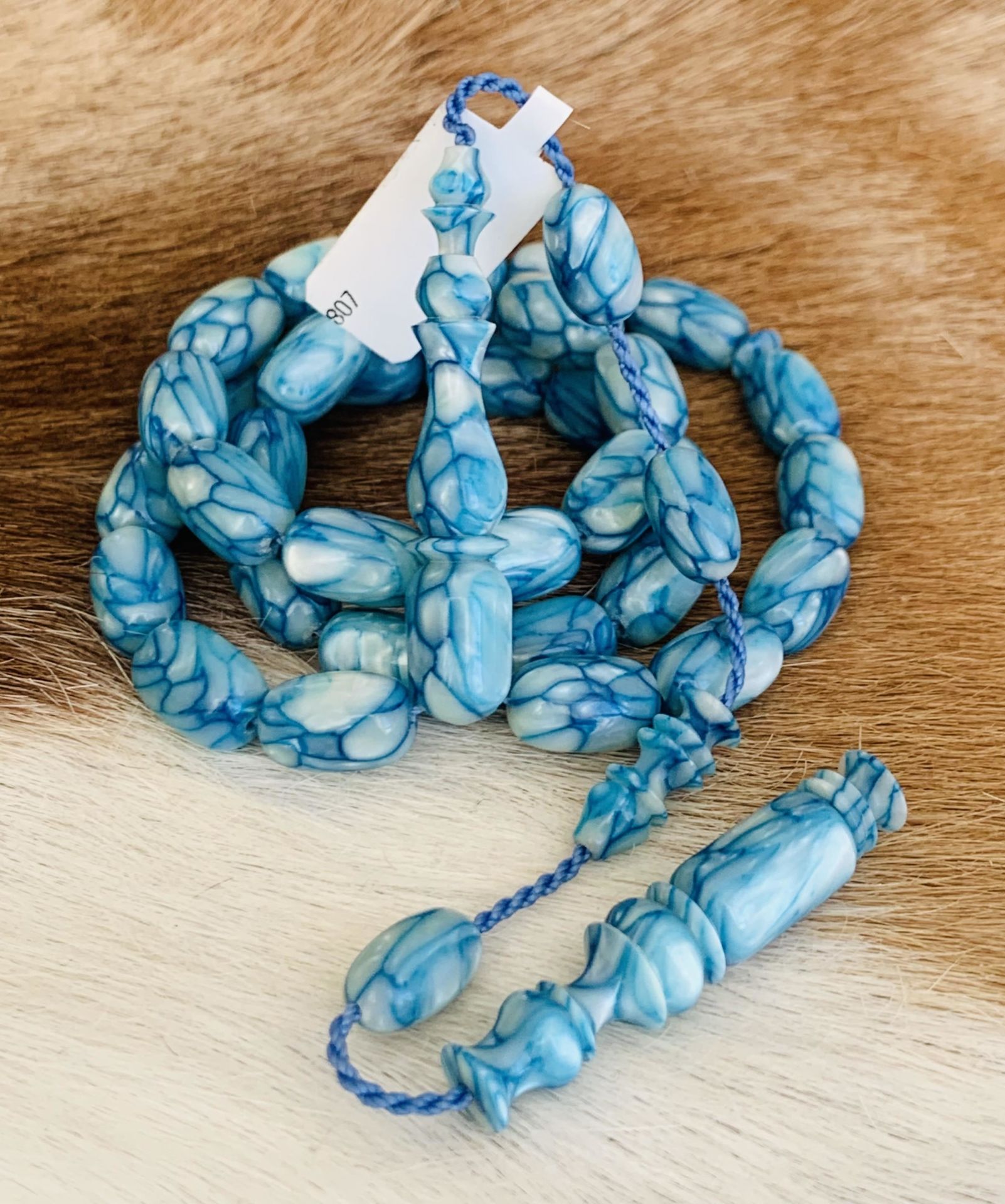 GÖK MAVİSİ GALALİT TESBİH KAPSÜL MODEL