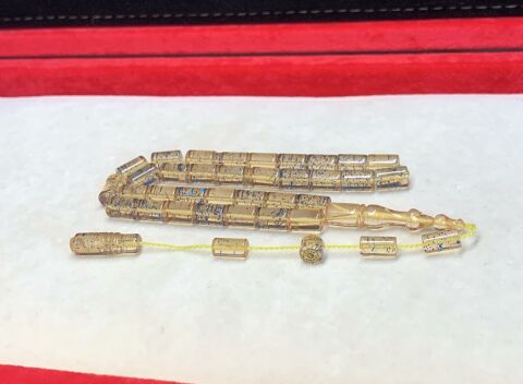 MAVİ SİMLİ KESME MODEL SARI ATEŞ KEHRİBAR TESBİH