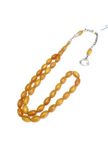 HARELİ SARI KATALİN TESBİH BEYZİ MODEL ALPAKA PÜSKÜL