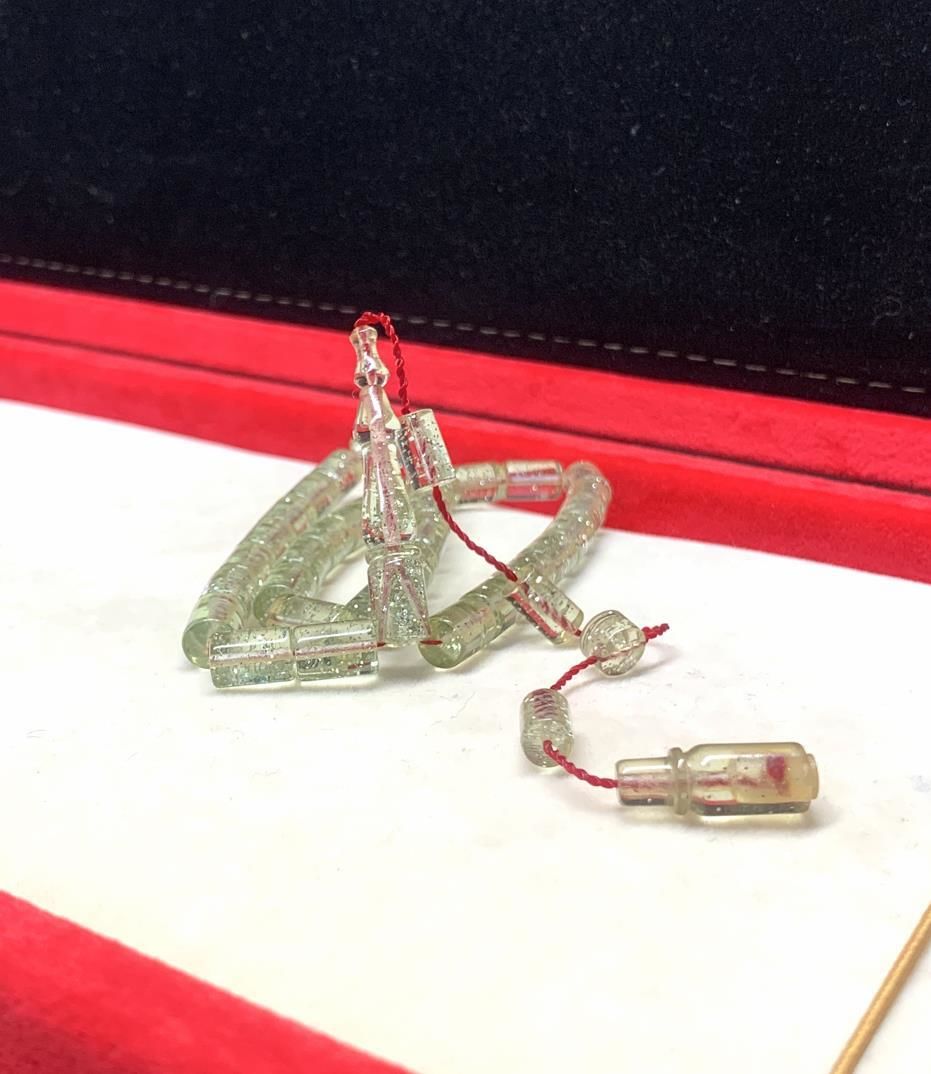 SU YEŞİLİ SİMLİ KESME MODEL ATEŞ KEHRİBAR TESBİH