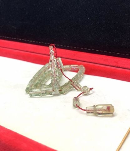 SU YEŞİLİ SİMLİ KESME MODEL ATEŞ KEHRİBAR TESBİH