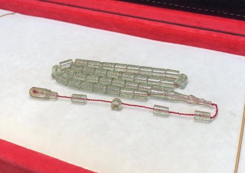 SU YEŞİLİ SİMLİ KESME MODEL ATEŞ KEHRİBAR TESBİH