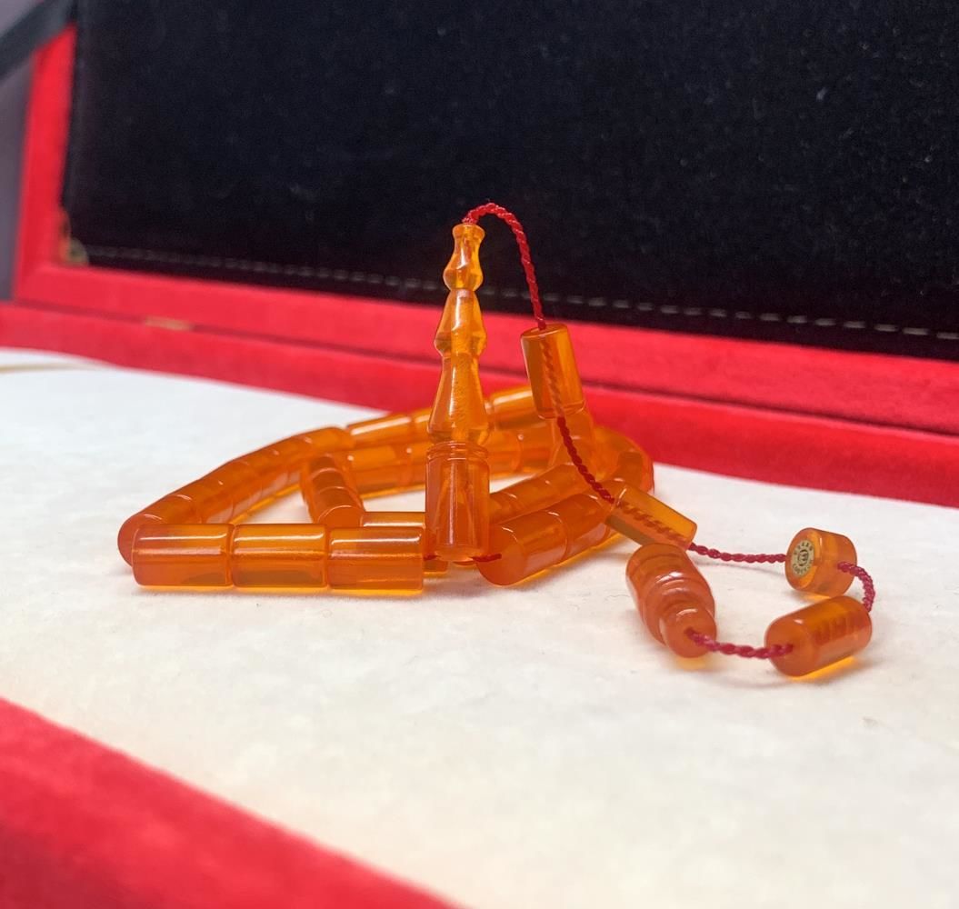 TURUNCU KESME MODEL ZAR KEHRİBAR TESBİH