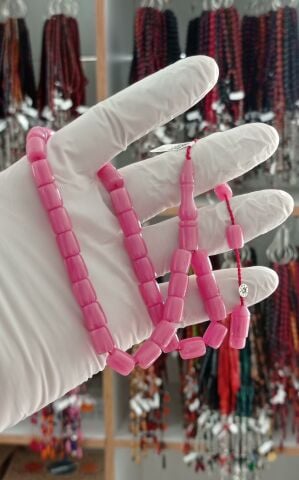 ÇUBUK KATALİN TESBİH PEMBE KESME MODEL