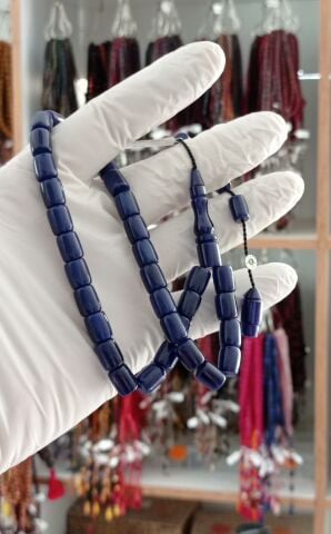 ÇUBUK  KATALİN TESBİH LACİVERT KESME MODEL