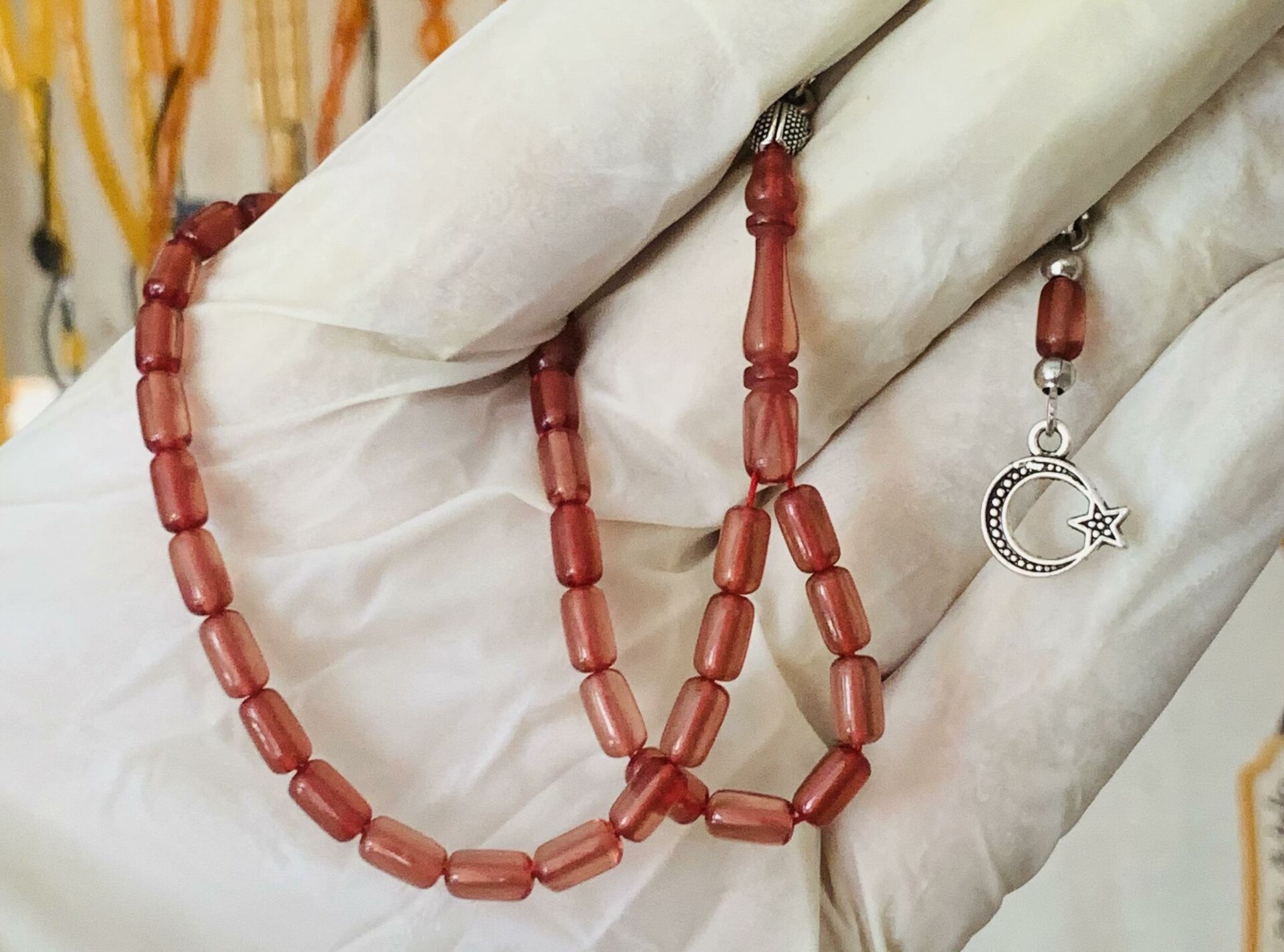 BİLEKBOY ATEŞ KEHRİBAR TESBİH BAL RENGİ KAPSÜL MODEL