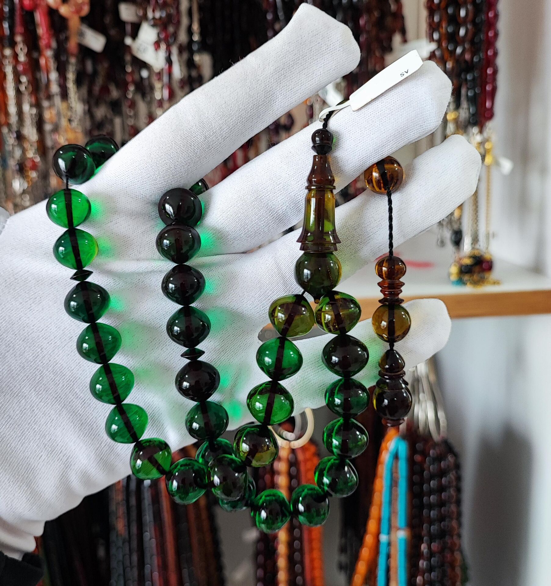 ŞALGAMI MODEL YEŞİL ATEŞ KEHRİBAR TESBİH