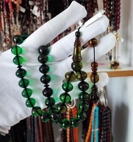 ŞALGAMI MODEL YEŞİL ATEŞ KEHRİBAR TESBİH