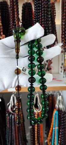 ŞALGAMI MODEL YEŞİL ATEŞ KEHRİBAR TESBİH