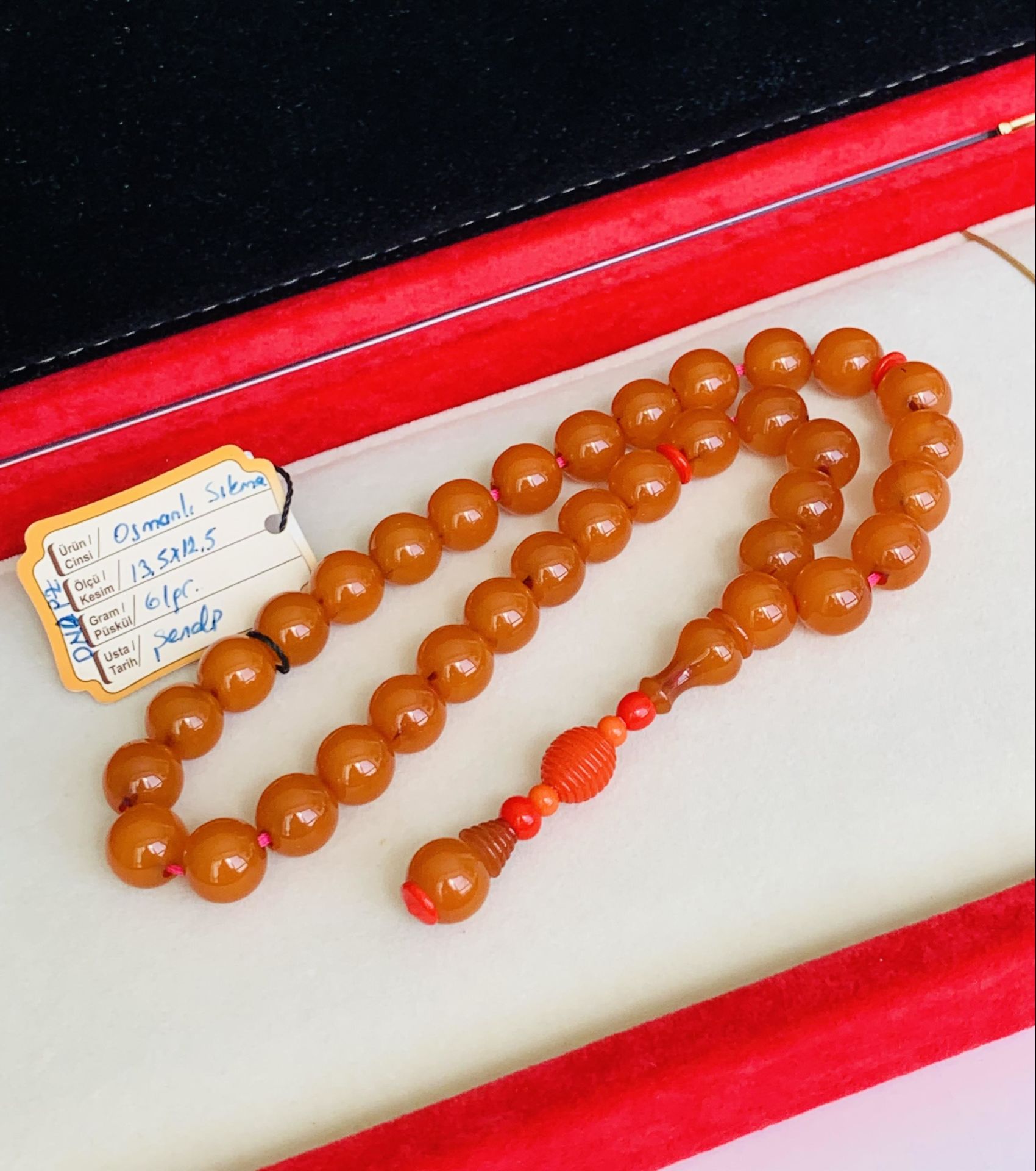 ŞENALP USTA İŞİ TRAŞLI OSMANLI (OTTOMAN) SIKMA KEHRİBAR SARI KÜRE MODEL