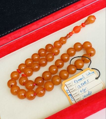 ŞENALP USTA İŞİ TRAŞLI OSMANLI (OTTOMAN) SIKMA KEHRİBAR SARI KÜRE MODEL