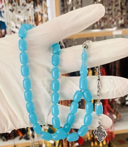 MAVİ UÇAK CAMI FİBERGLASS TESBİH PÜSKÜLLÜ