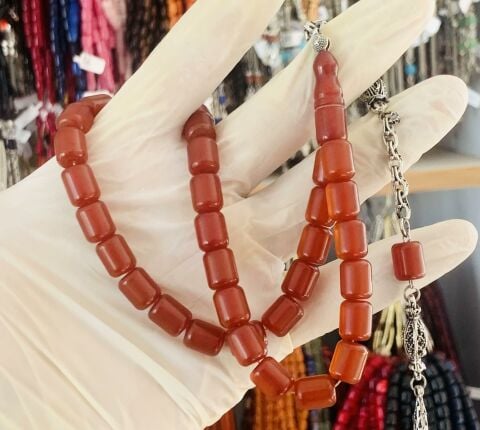 ESKİ MALZEME ALMAN SIKMA KEHRİBAR TESBİH KAPSÜL MODEL