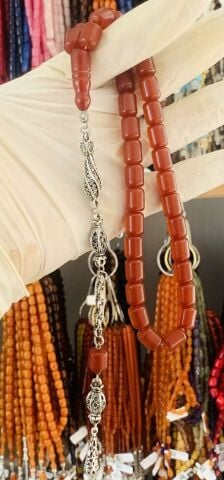 ESKİ MALZEME ALMAN SIKMA KEHRİBAR TESBİH KAPSÜL MODEL