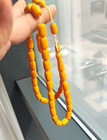 ÇUBUK KATALİN SARI FUL HARELİ DİK DAMAR  TESBİH