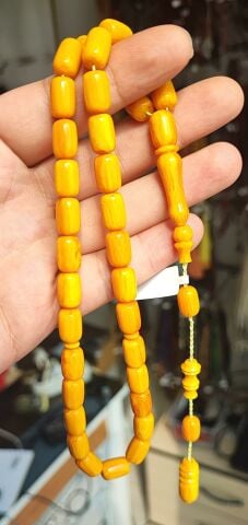 ÇUBUK KATALİN SARI FUL HARELİ DİK DAMAR  TESBİH