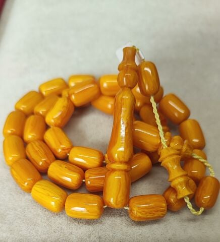 ÇUBUK KATALİN SARI FUL HARELİ DİK DAMAR  TESBİH