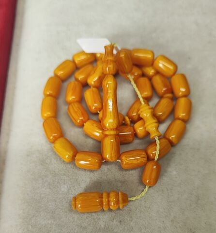 ÇUBUK KATALİN SARI FUL HARELİ DİK DAMAR  TESBİH