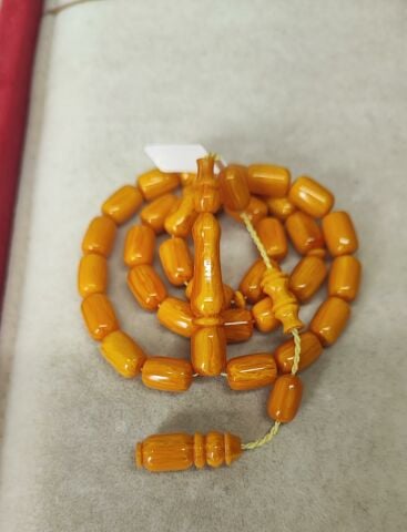 ÇUBUK KATALİN SARI FUL HARELİ DİK DAMAR  TESBİH