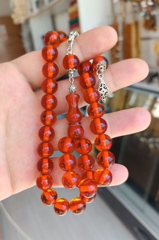 ATEŞ KEHRİBAR NAR ÇİCEĞİ RENGİ KÜRE MODEL 11*10