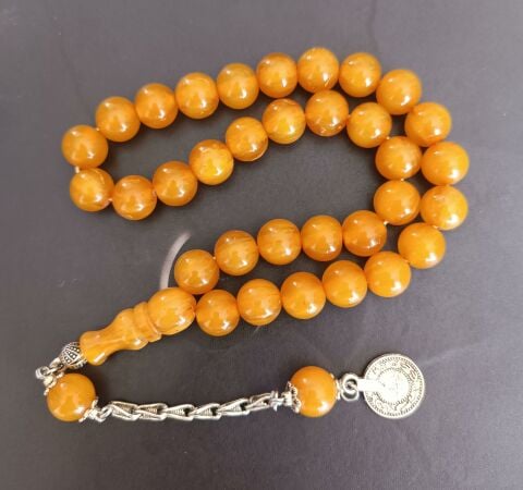 ÇUBUK MALZEMEDEN SIKMA KEHRİBAR KÜRE MODEL 10.5*10 HARELİ DİK DAMAR