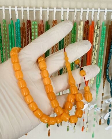 ESKİ MALZEMEDEN SARI MİSKEVİ TESBİH TEKER MODEL