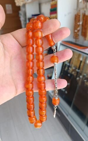 SIKMA KEHRİBAR KAPSÜL MODEL TURUNCU DAMARLI