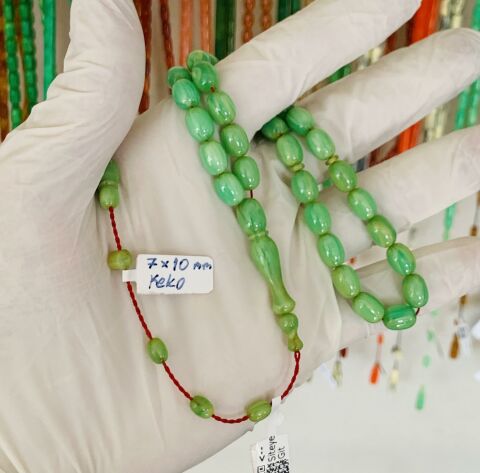 ESKİ MALZEME FISTIK YEŞİL ÇUBUK KATALİN TESBİH BEYZİ MODEL