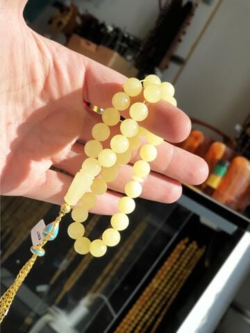 DAMLA KEHRİBAR YURTİÇİ İŞCİLİK 23,55 GR. 10MM. KÜRE MODEL