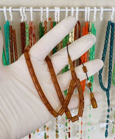 ESKİ ÇUBUK MALZEME BAL RENGİ KATALİN TESBİH KESME MODEL