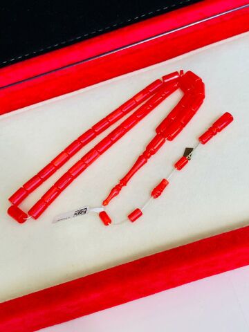 ESKİ MALZEME KIRMIZI ÇUBUK KATALİN TESBİH KESME MODEL