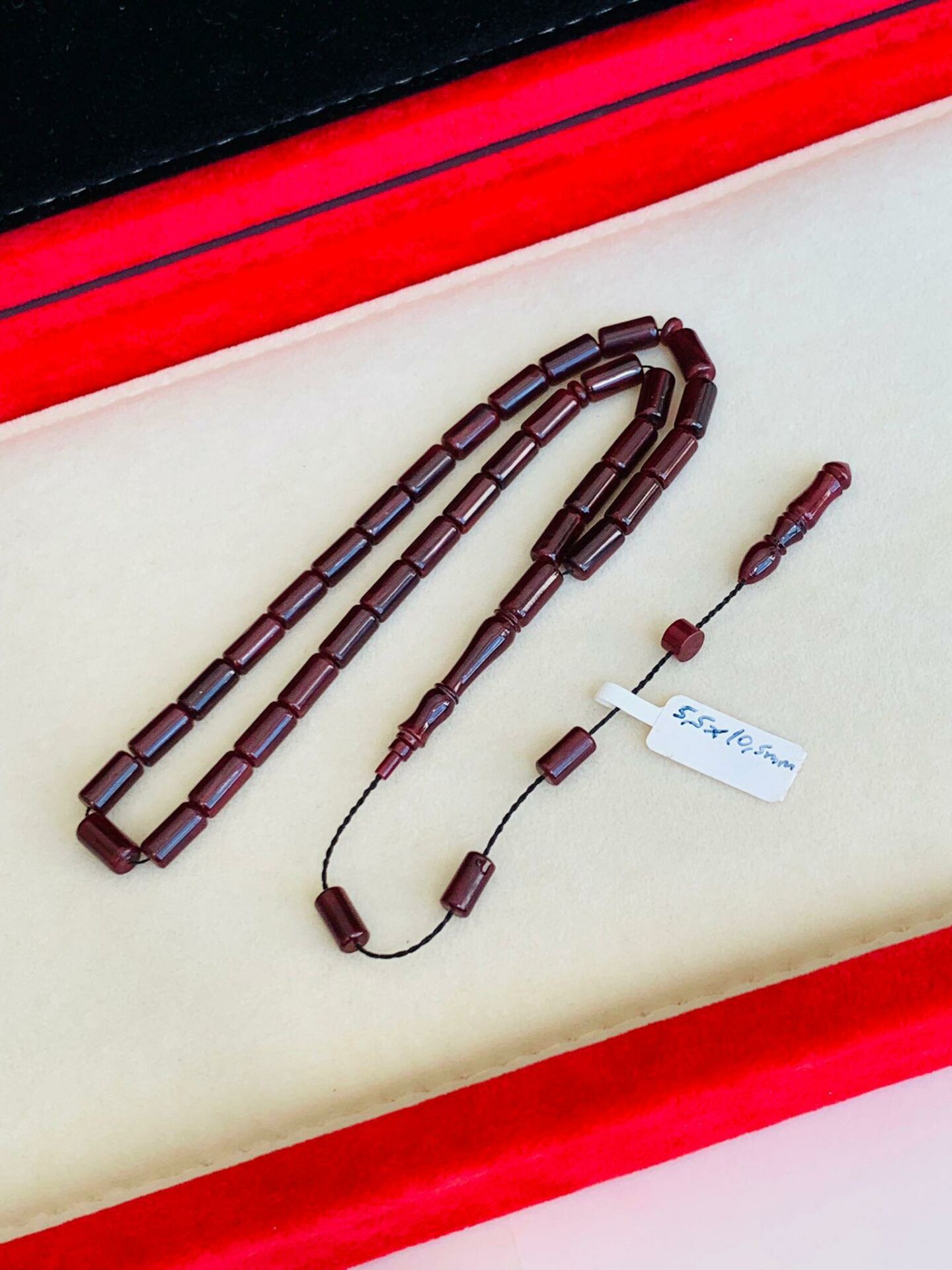 ESKİ MALZEME BORDO ÇUBUK KATALİN TESBİH KAPSÜL MODEL