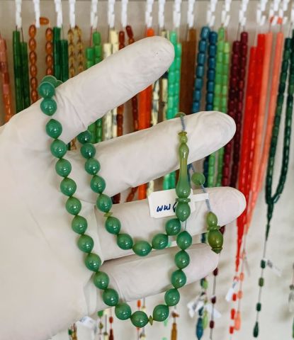 ESKİ MALZEME YEŞİL ÇUBUK KATALİN TESBİH KÜRE MODEL