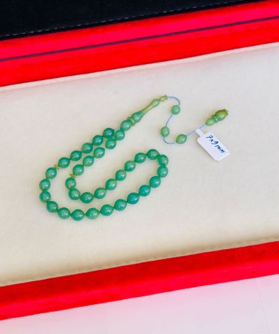 ESKİ MALZEME YEŞİL ÇUBUK KATALİN TESBİH KÜRE MODEL