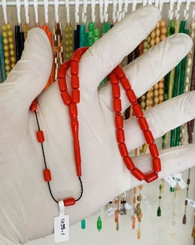 ESKİ OBJEDEN KIRMIZI KATALİN TESBİH KAPSÜL MODEL