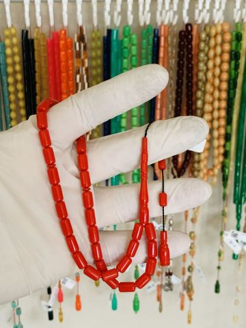 ESKİ OBJEDEN KIRMIZI KATALİN TESBİH KAPSÜL MODEL