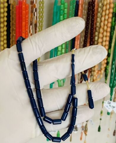 ESKİ MALZEME LACİVERT ÇUBUK KATALİN TESBİH KESME MODEL