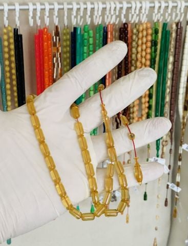 ESKİ MALZEME SARI ÇUBUK KATALİN TESBİH KAPSÜL MODEL