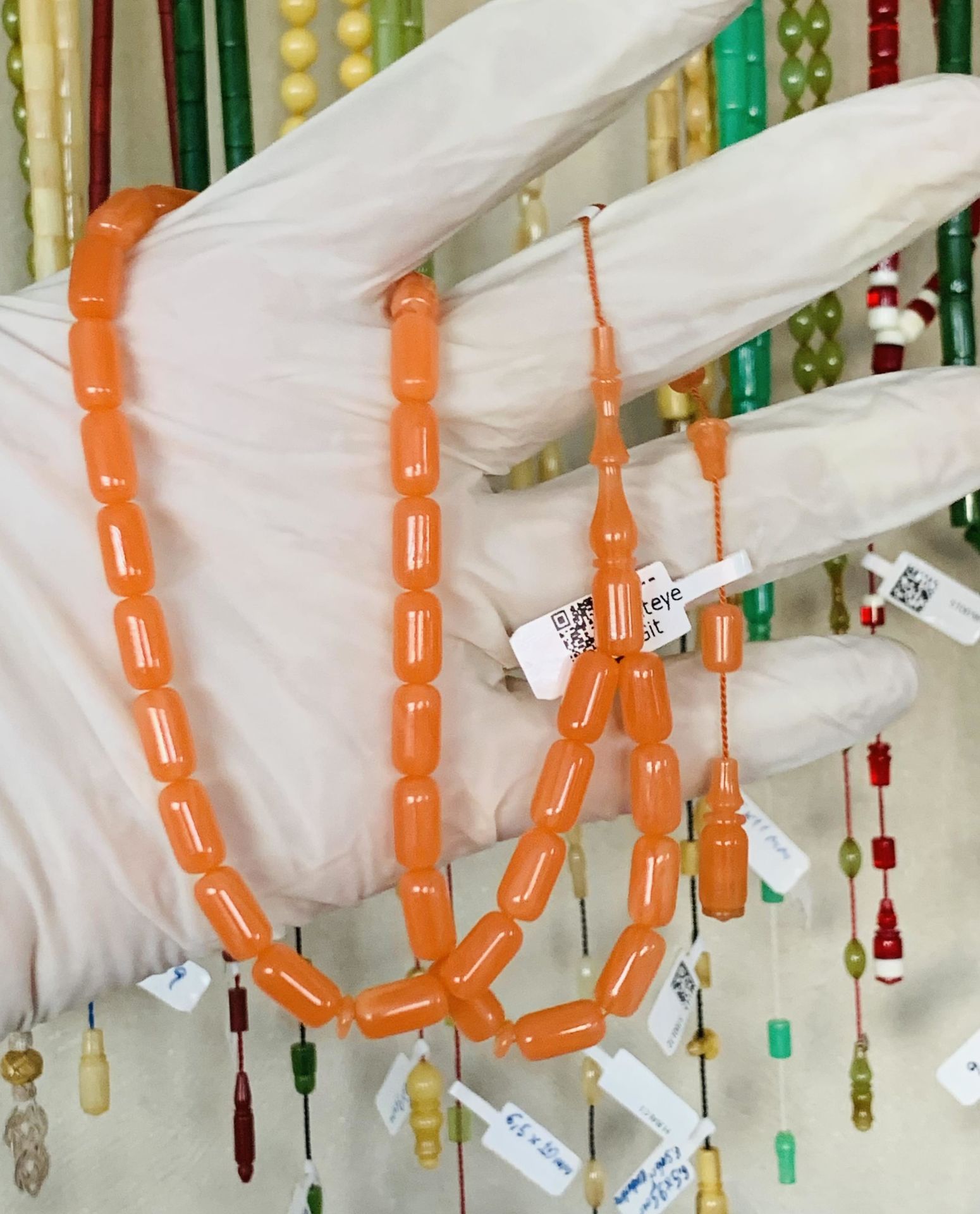 ESKİ ÇUBUK MALZEME KATALİN TESBİH TURUNCU KAPSÜL MODEL