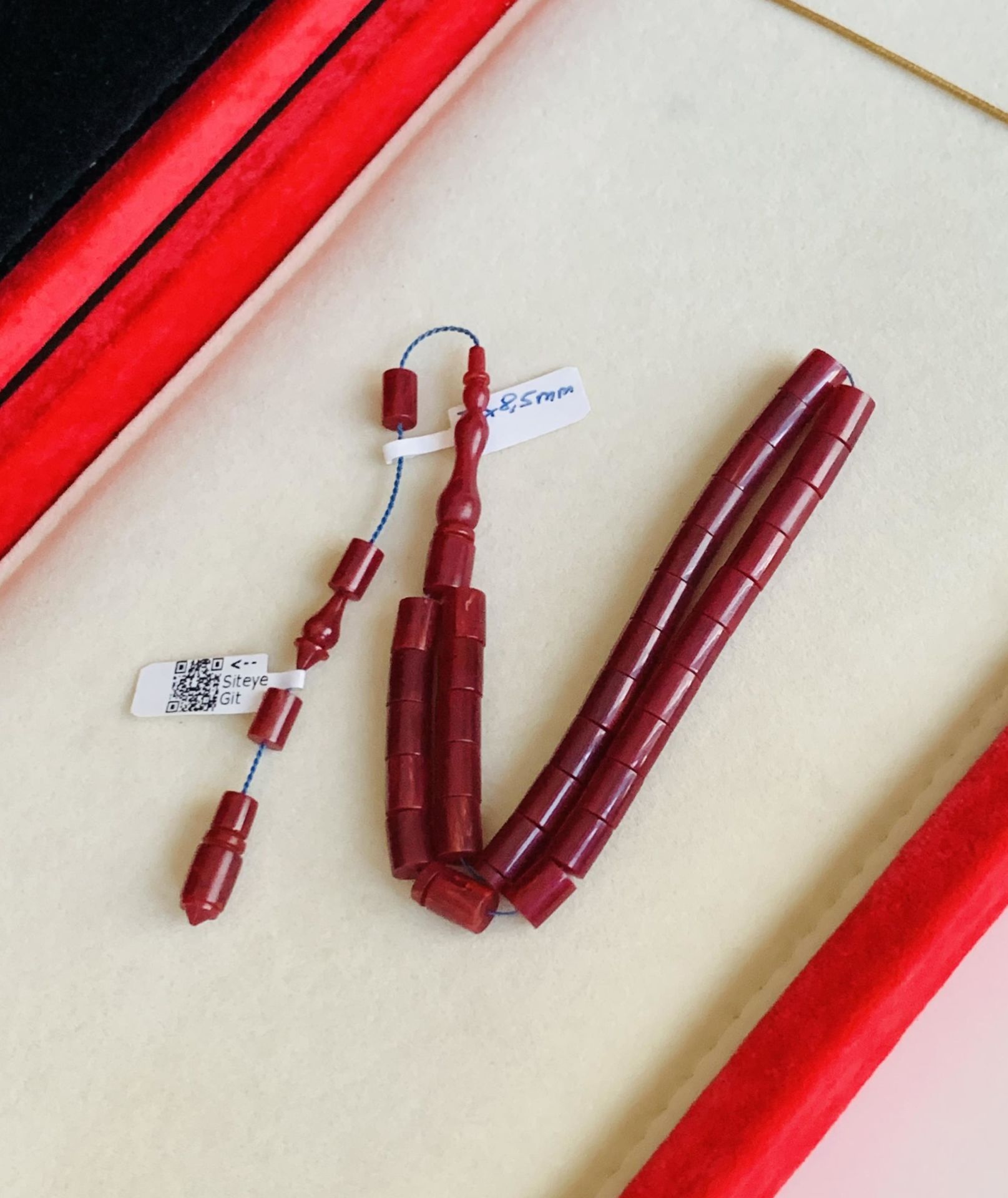 ESKİ ÇUBUK MALZEME KATALİN TESBİH BORDO KESME MODEL