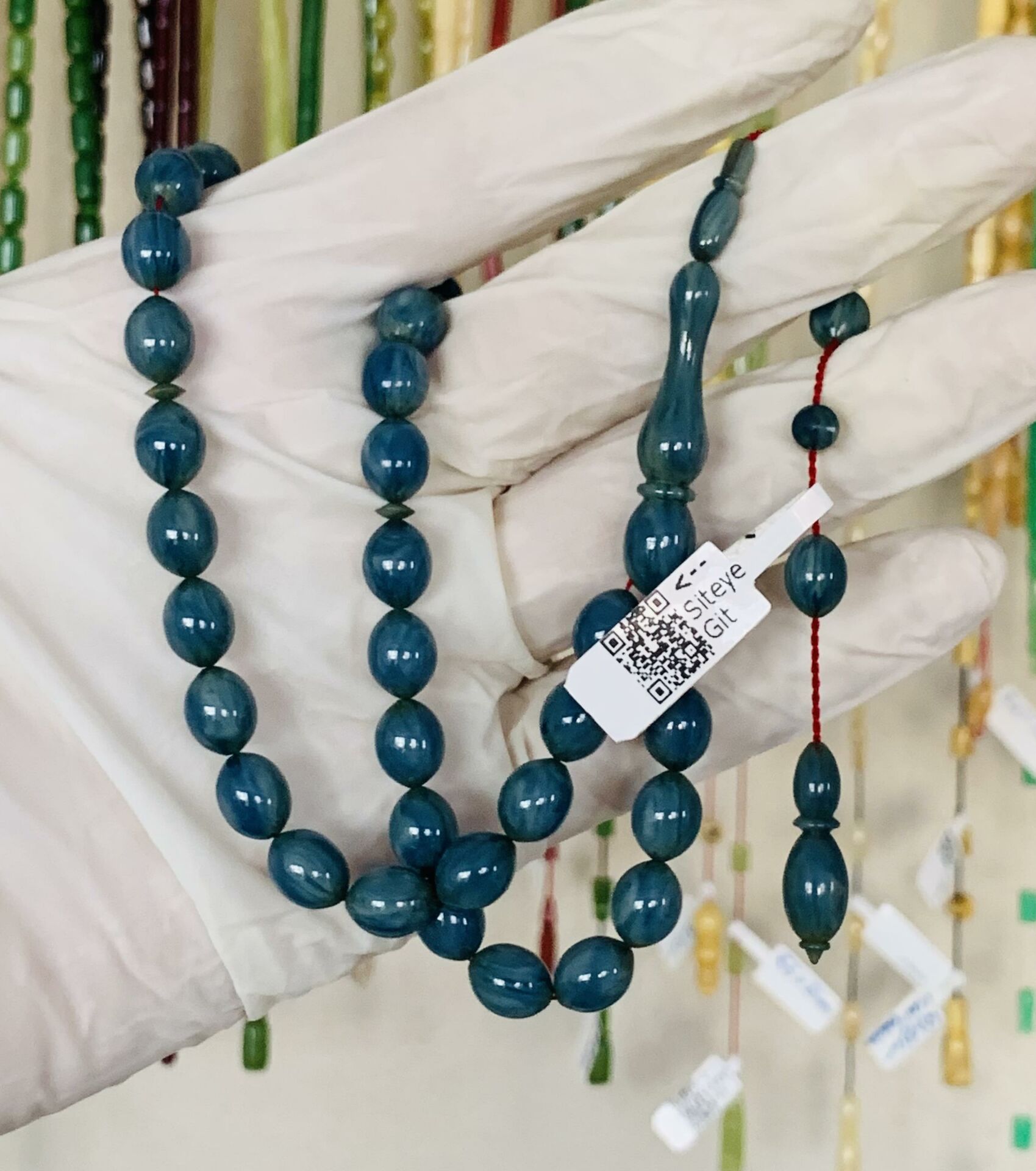 ESKİ ÇUBUK MALZEME KATALİN TESBİH TURKUAZ  BEYZİ MODEL