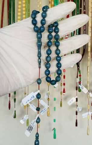 ESKİ ÇUBUK MALZEME KATALİN TESBİH TURKUAZ  BEYZİ MODEL