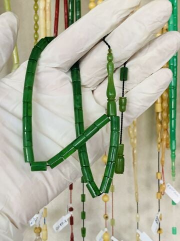 ESKİ ÇUBUK MALZEME KATALİN TESBİH YEŞİL KESME MODEL