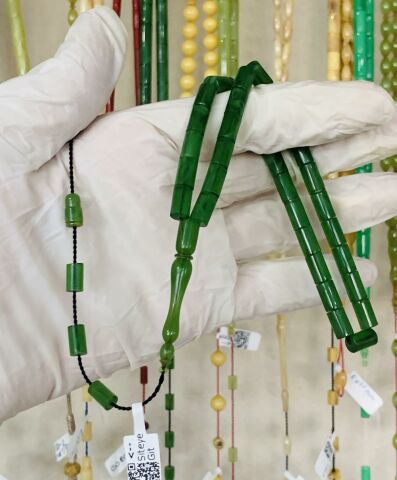 ESKİ ÇUBUK MALZEME KATALİN TESBİH YEŞİL KESME MODEL