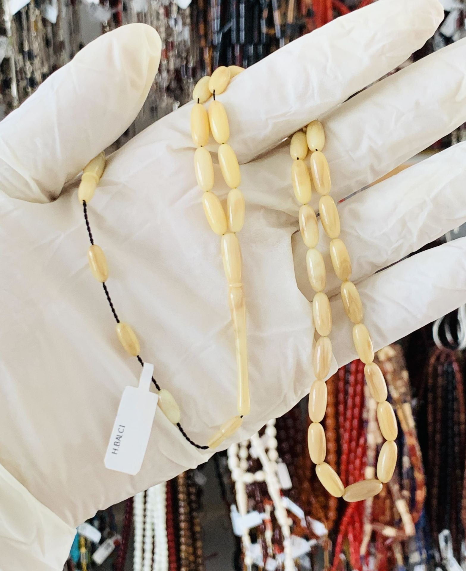 ESKİ ÇUBUK MALZEME KATALİN KREM BEYZİ MODEL TESBİH