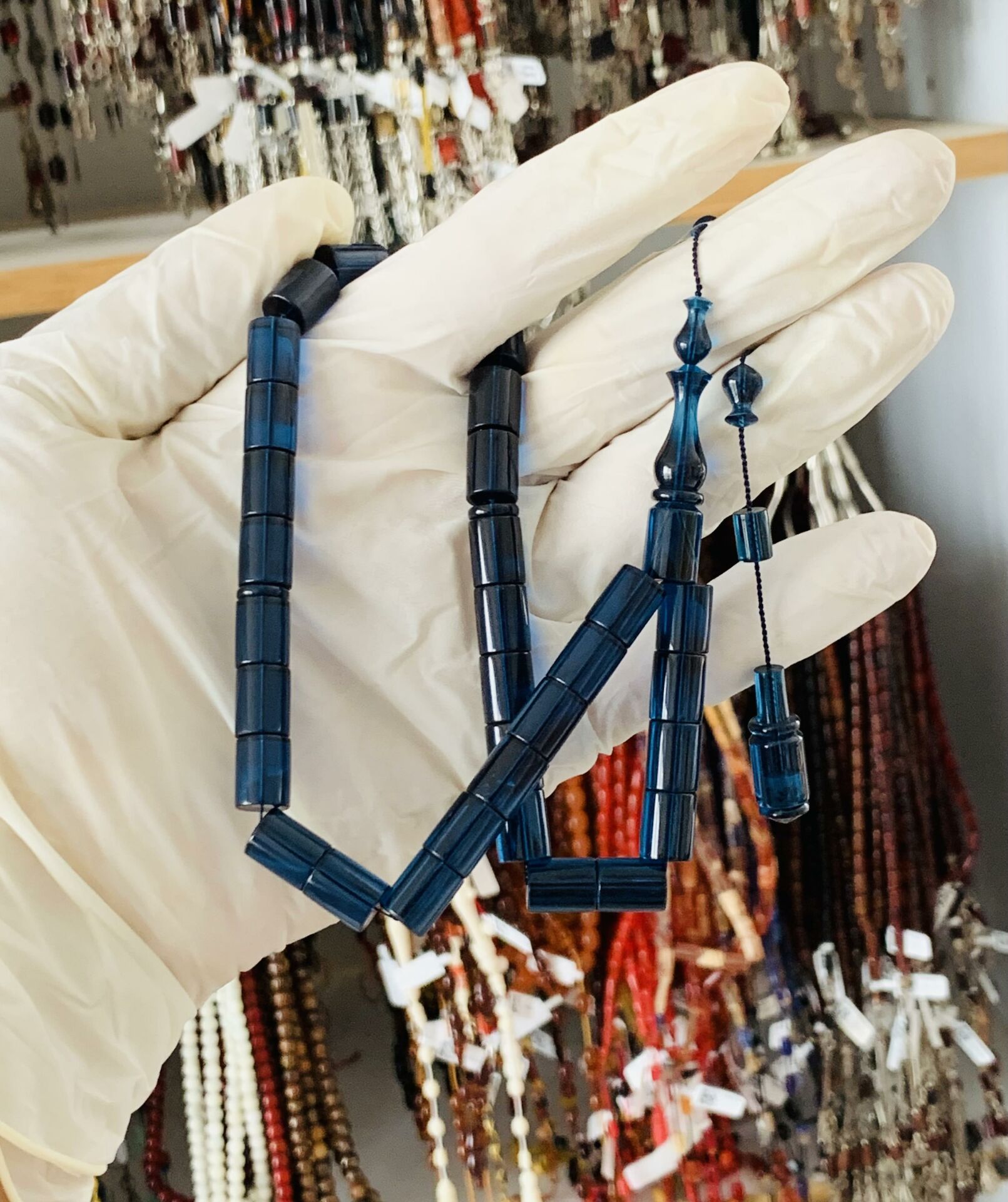 ESKİ MALZEME KATALİN LACİVERT KESME MODEL TESBİH