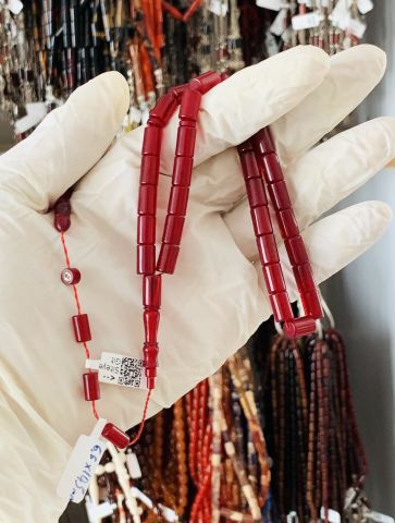 ESKİ ÇUBUK MALZEME KATALİN KIRMIZI KAPSÜL MODEL TESBİH