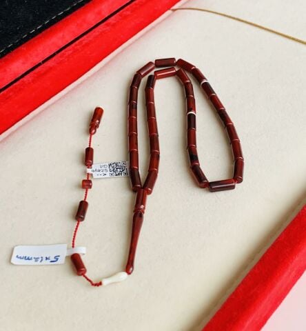 ESKİ ÇUBUK MALZEME KATALİN BORDO KAPSÜL MODEL TESBİH