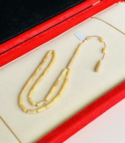 ESKİ ÇUBUK MALZEME KATALİN KREM HARELİ KAPSÜL MODEL TESBİH